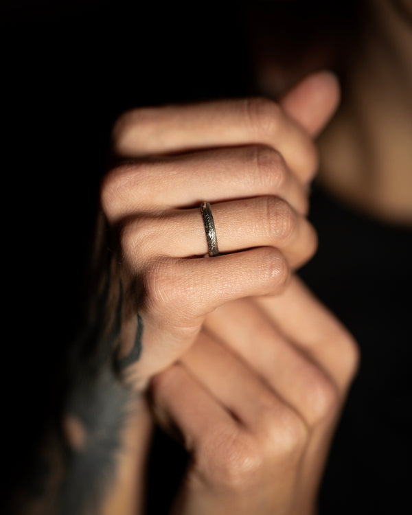 Bague Demi-jonc fine - Ag. 925 brut de fonte