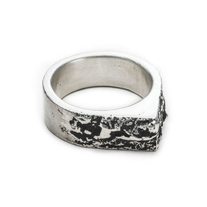 Bague Curseur brossée en argent 925