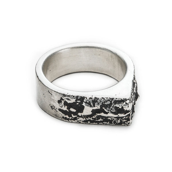 Bague Curseur brossée en argent 925