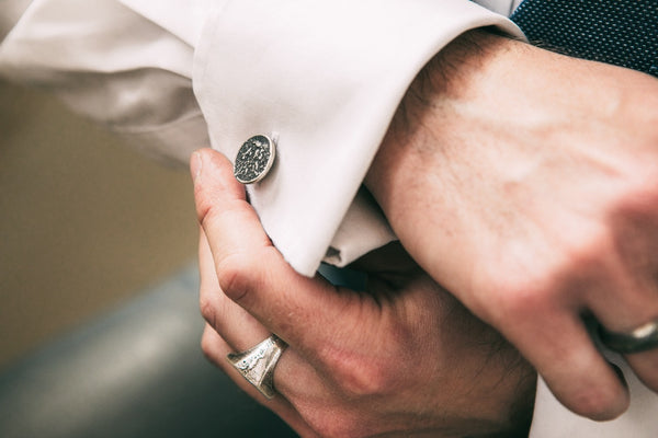 Boutons de manchettes en argent 