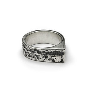 Bague Curseur Septentrion en argent brut de fonte