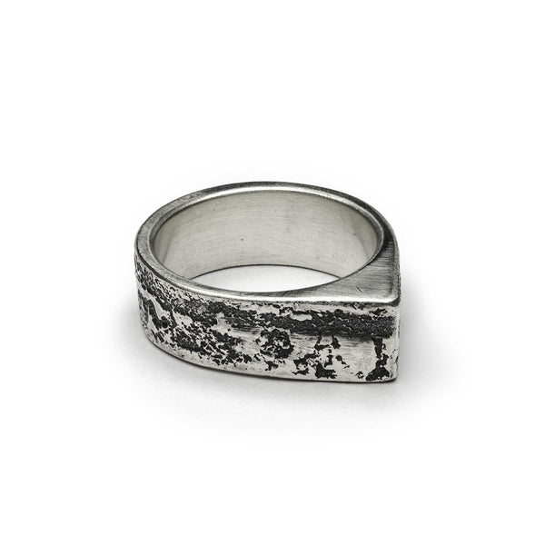 Bague Curseur Septentrion en argent brut de fonte