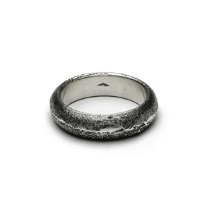 Bague demi-jonc large en argent