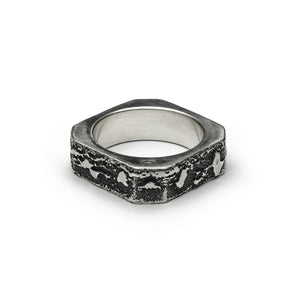 Bague Ecrou en argent 925 patiné