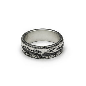 Ruban large en argent 925 brut de fonte
