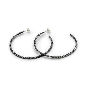 Créoles torsadées en argent