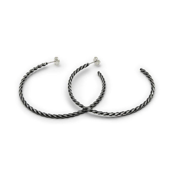 Créoles torsadées en argent