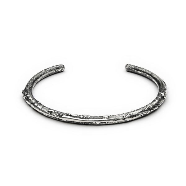 Bracelet jonc en argent brut de fonte