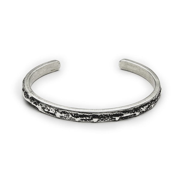 Bracelet Ruban large - Patinated 925 silver - Sand casting