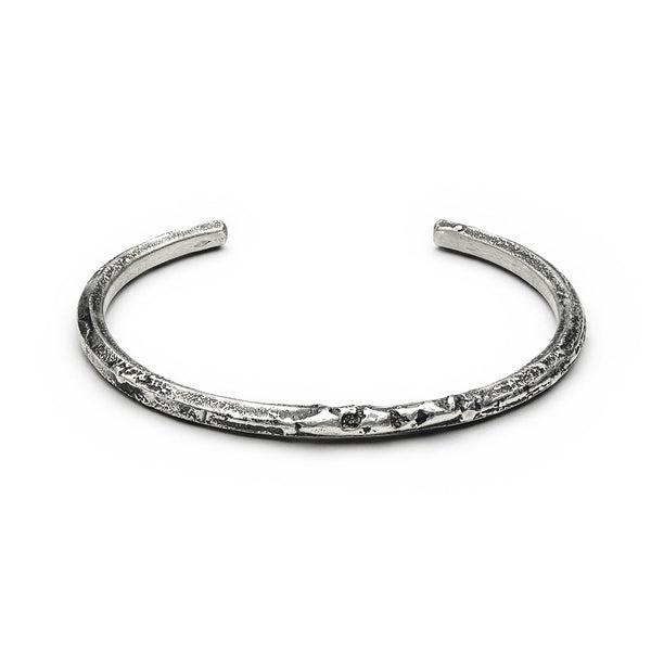 Bracelet Hexagone - Patinated 925 silver - Sand casting
