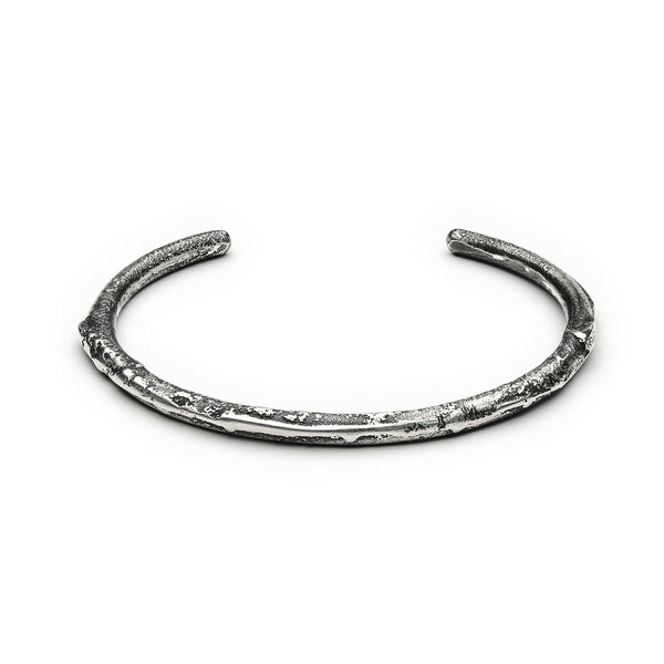 Bracelet Jonc - Patinated 925 silver - Sand casting