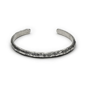 Demi-jonc fin en argent brut de fonte 