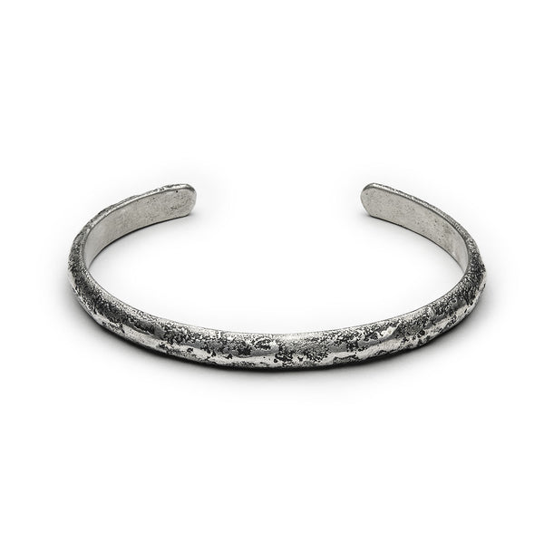 Demi-jonc fin en argent brut de fonte 