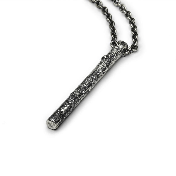 Pendentif cylindre fin en argent 925