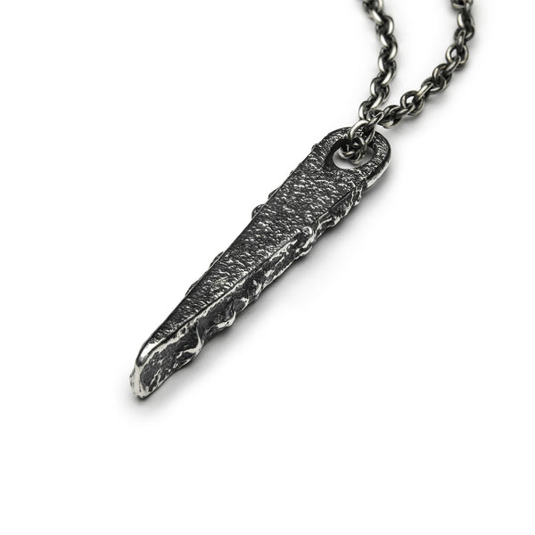 Collier Tétraèdre fin - Patinated 925 silver - Sand casting